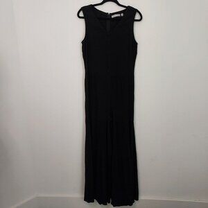 Lapis & Lillies Sleeveless Black Tiered Wide Leg Jumpsuit